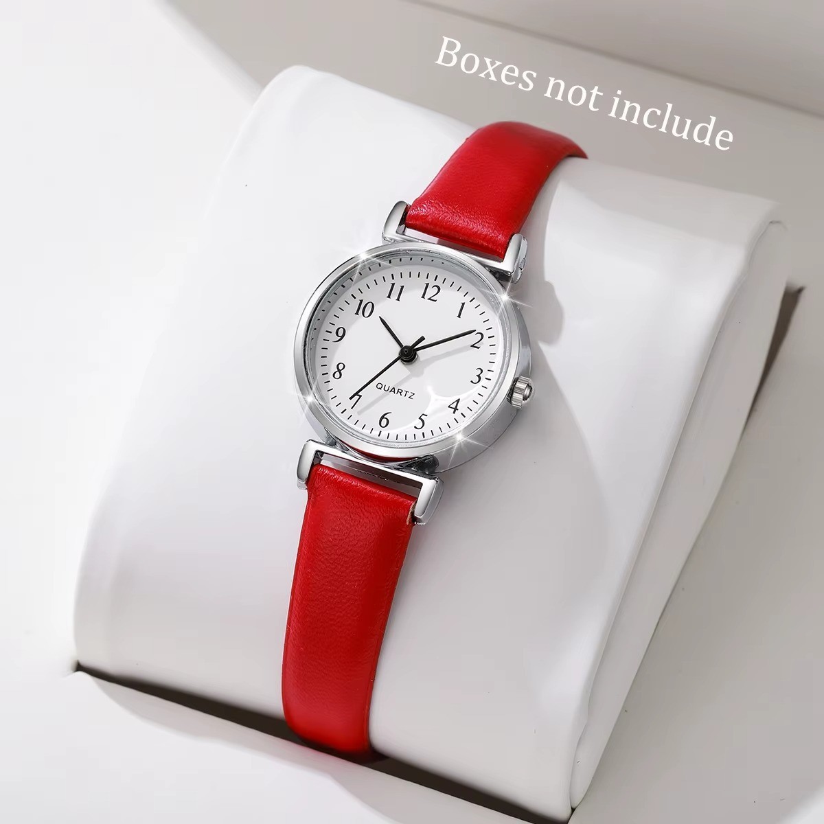 1Pc Women Minimalist Analog Wristwatch Small Face Leather Strap Get 1 Free