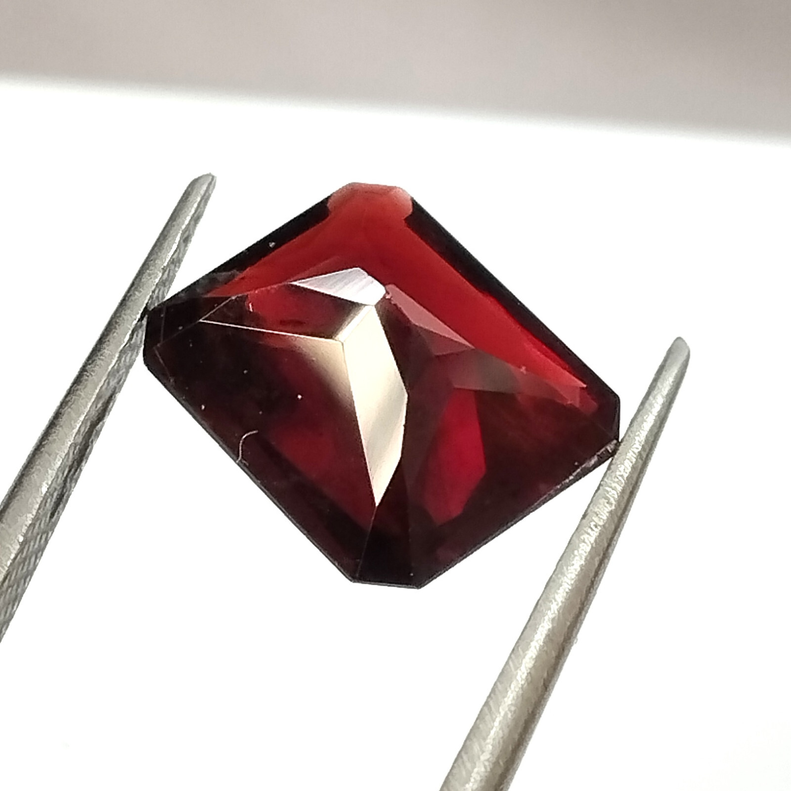 Red Garnet Emerald Cut 12X10 mm Faceted Princess Cut Natural Untreated Gemstone