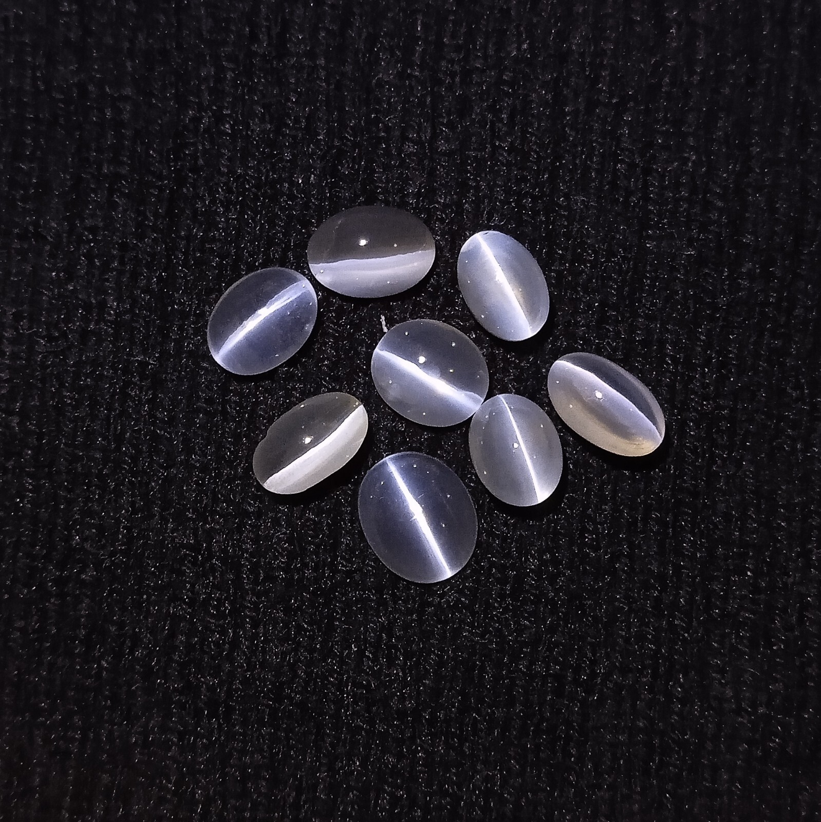 15 Carat 8×5.5-9.2×7.5 MM Natural Sillimanite Cat’s Eye Oval Shape 8 Piece Lot
