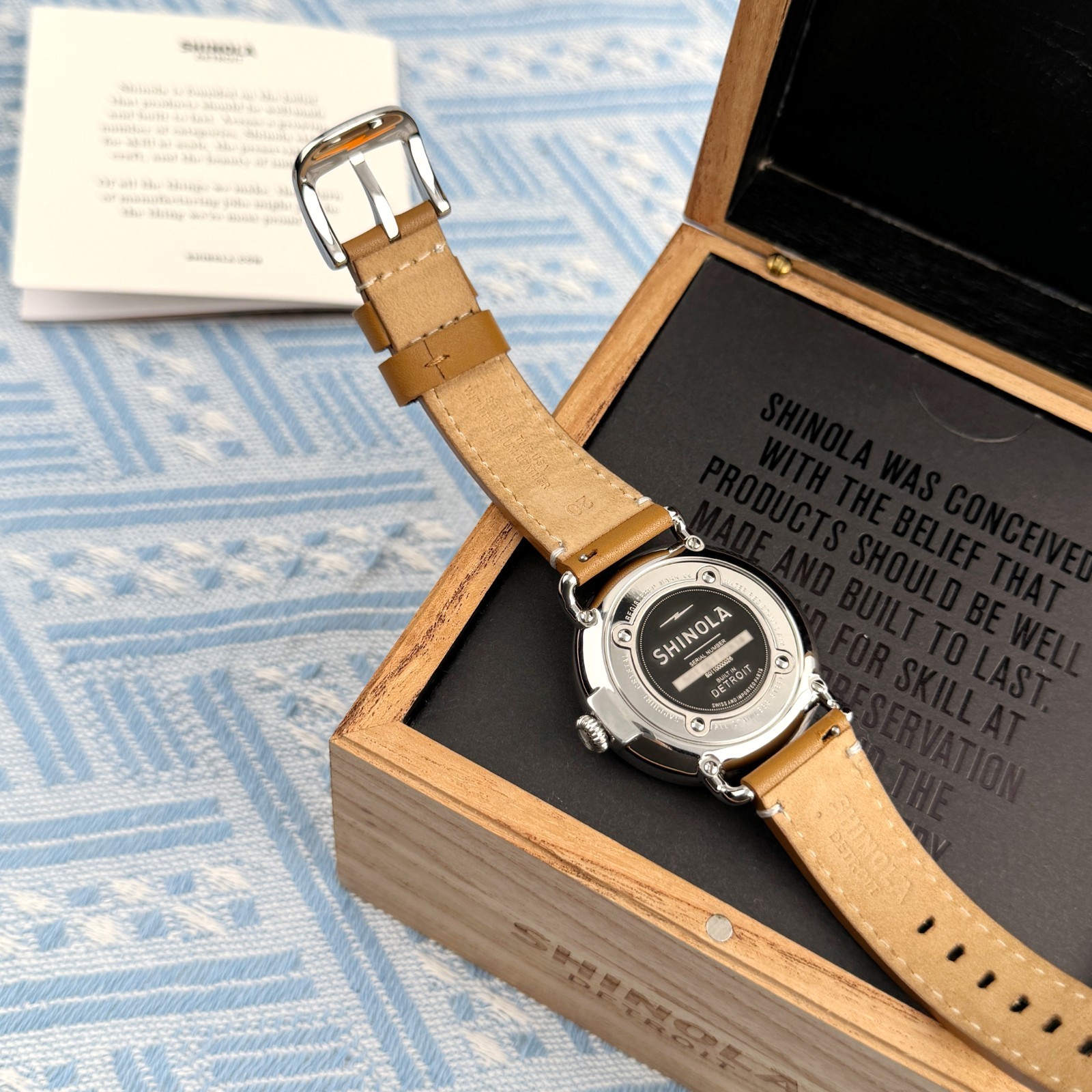 New Shinola The Runwell Green Dial Tan Leather Strap Quartz Men’s Watch 41mm