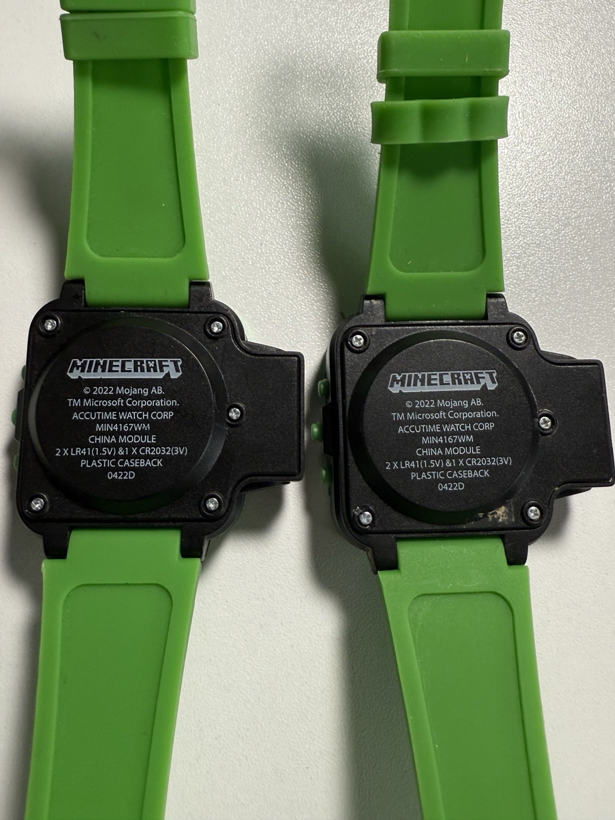 2x Accutime MINECRAFT MIN4167WM Plastic Digital Watch-flashlight-NEED BATTERIES