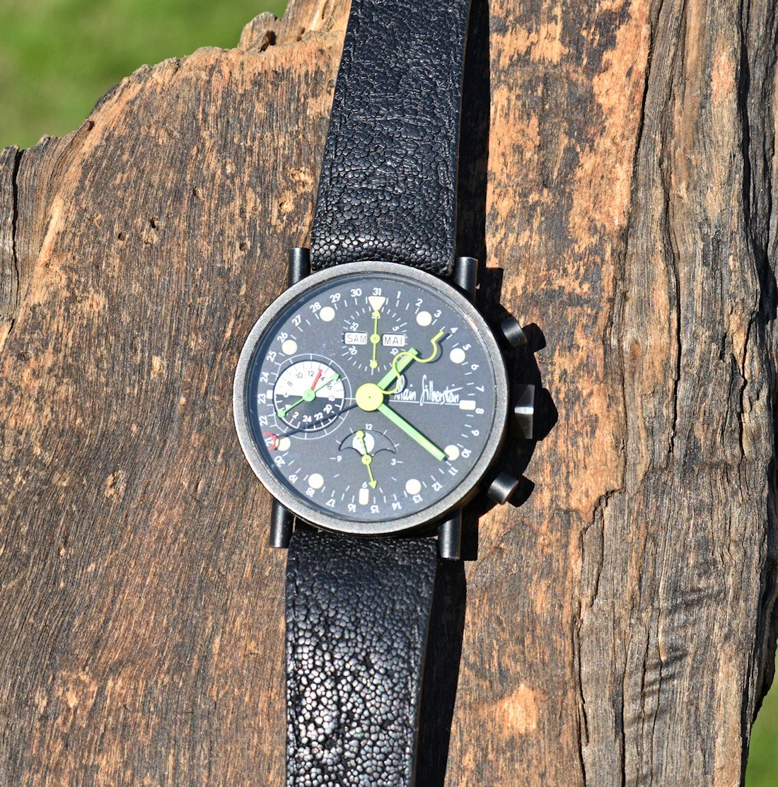 Very Rare Alain Silberstein Krono 1 Black PVD Steel Limited Edition Bauhaus