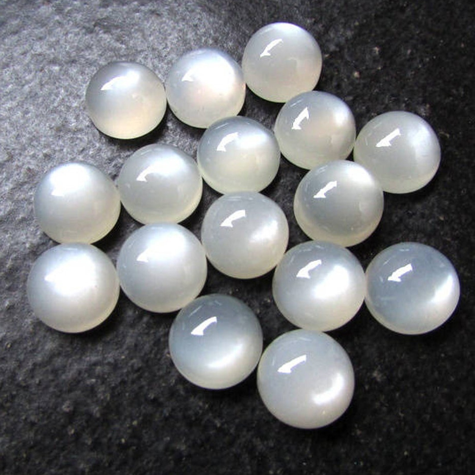 White Moonstone Round Cabochon 3mm To 12mm Natural Loose Gemstone