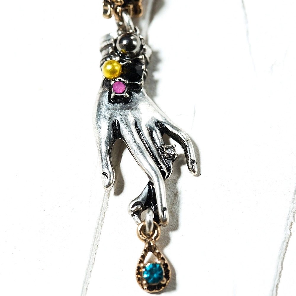 US Seller Betsey Johnson Retro Rhinestone Spider Water Drop Hand Earring Jewelry
