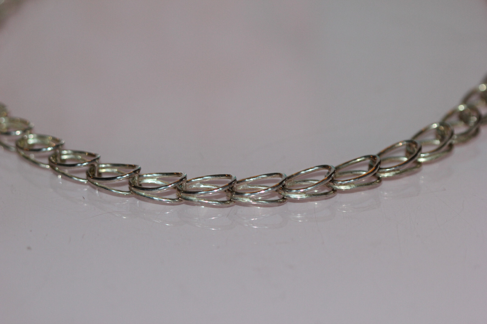 Authentic Tiffany & Co. Double Oval Link Necklace 16in Stering Silver 925 Italy