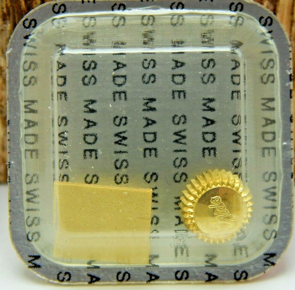 Vintage NOS NEW OLD STOCK original Mido Crown Gold Jaune T 0603 6.2mm tap 10