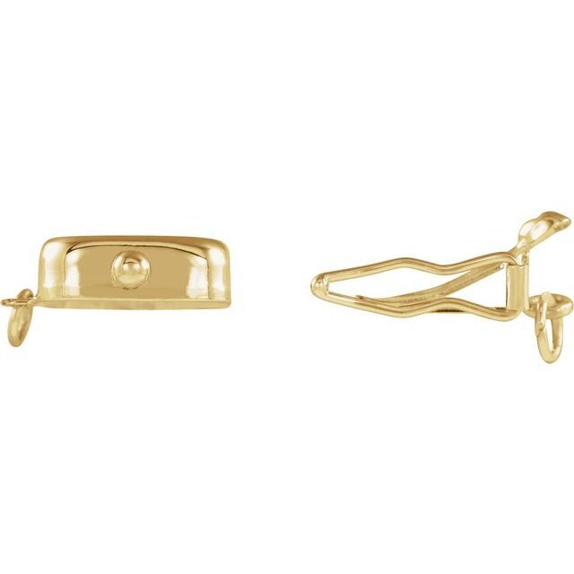 14K Solid Gold Plain Cushion Shape Pearl Box Bead Clasp Single Strand Engraving