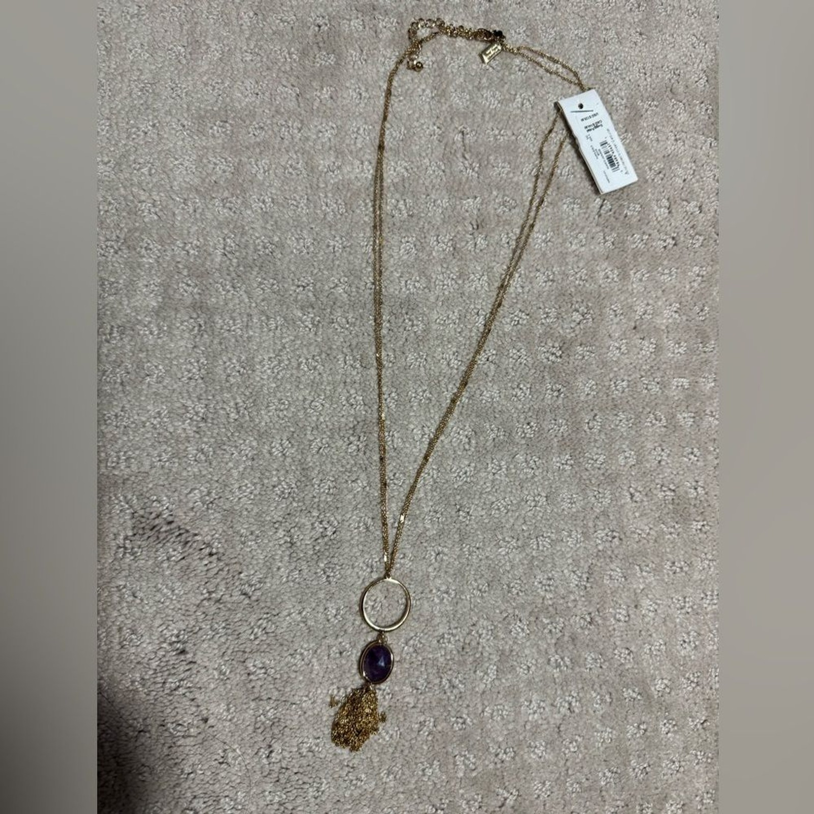 Kate Spade New York Quartz Cascade Pendant Necklace | Purple Stone | 22” | NWT