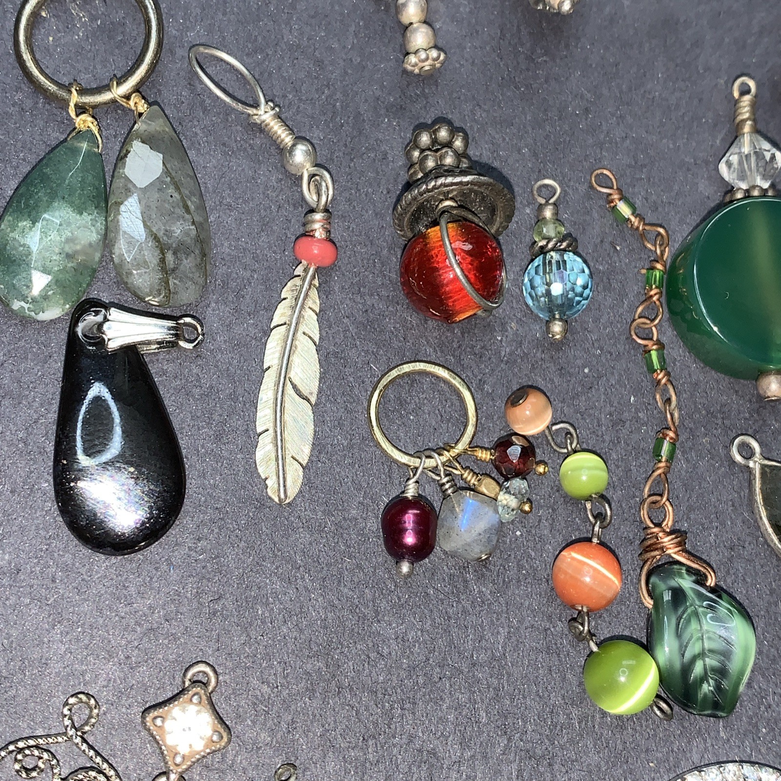 STERLING SILVER 925 Lot Necklace Pendant SS40 Charms Boho Crystal Navajo 42