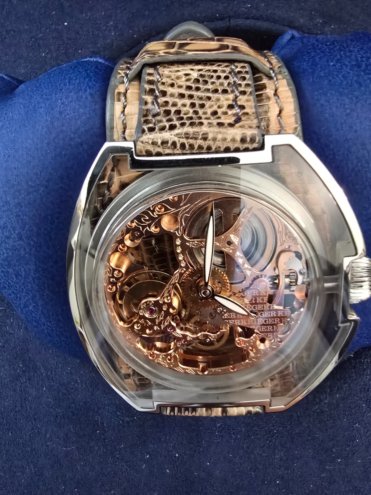 KRIEGER MYSTERIUM 48MM TRANSPARENT CASE SKELETON RARE MINT SET, 136/1000 LIMITED