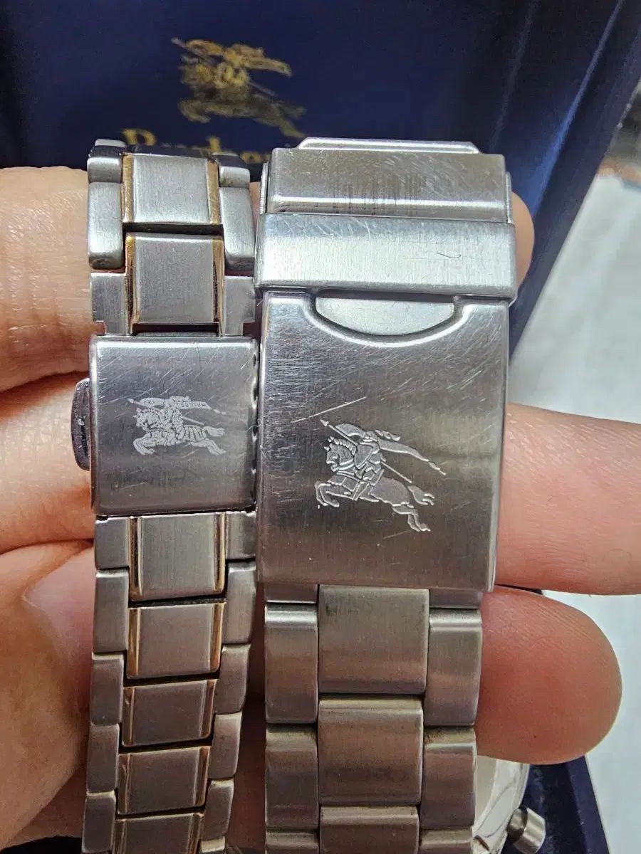 Burberry Watch 2 Piece Set Blue Dial Denim Version Metal Watch