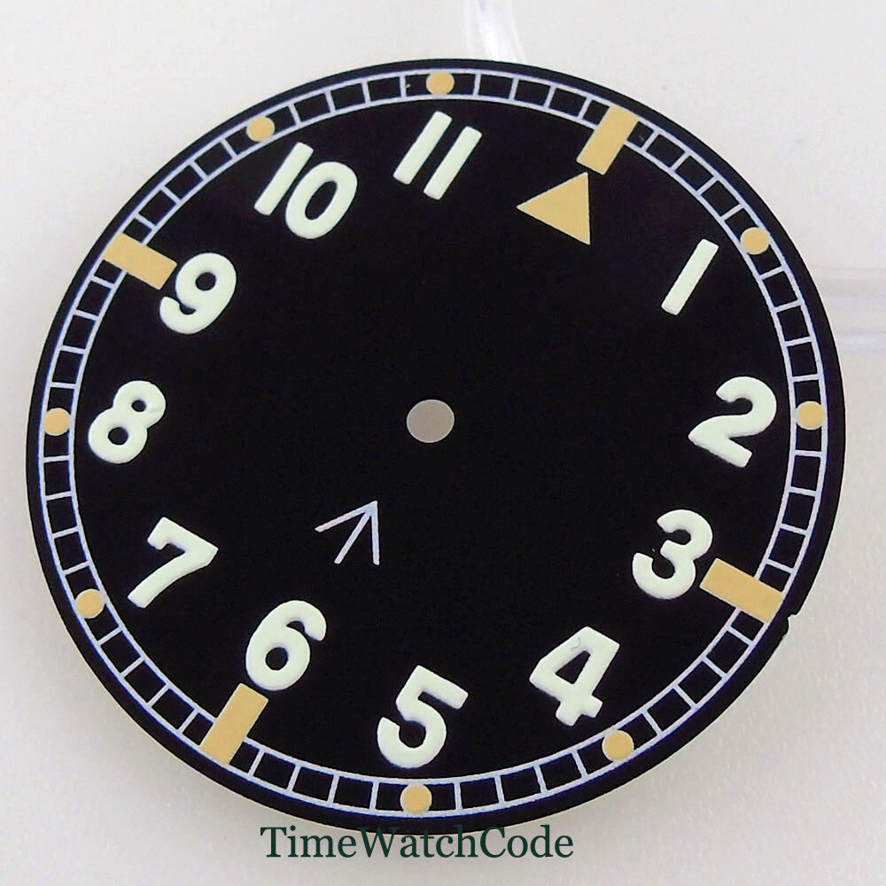 33.6mm Black Watch Dial&Hands Fit NH35/36 ETA 2824 PT5000 Miyota8215 DG2813