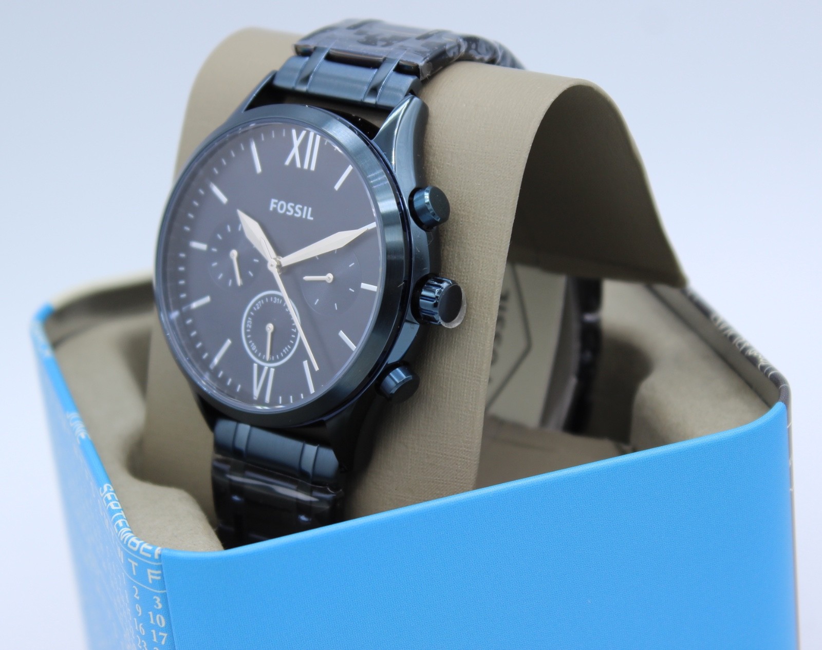 NEW AUTHENTIC FOSSIL FENMORE MIDSIZE CHRONOGRAPH NAVY BLUE BQ2403 MEN’S WATCH
