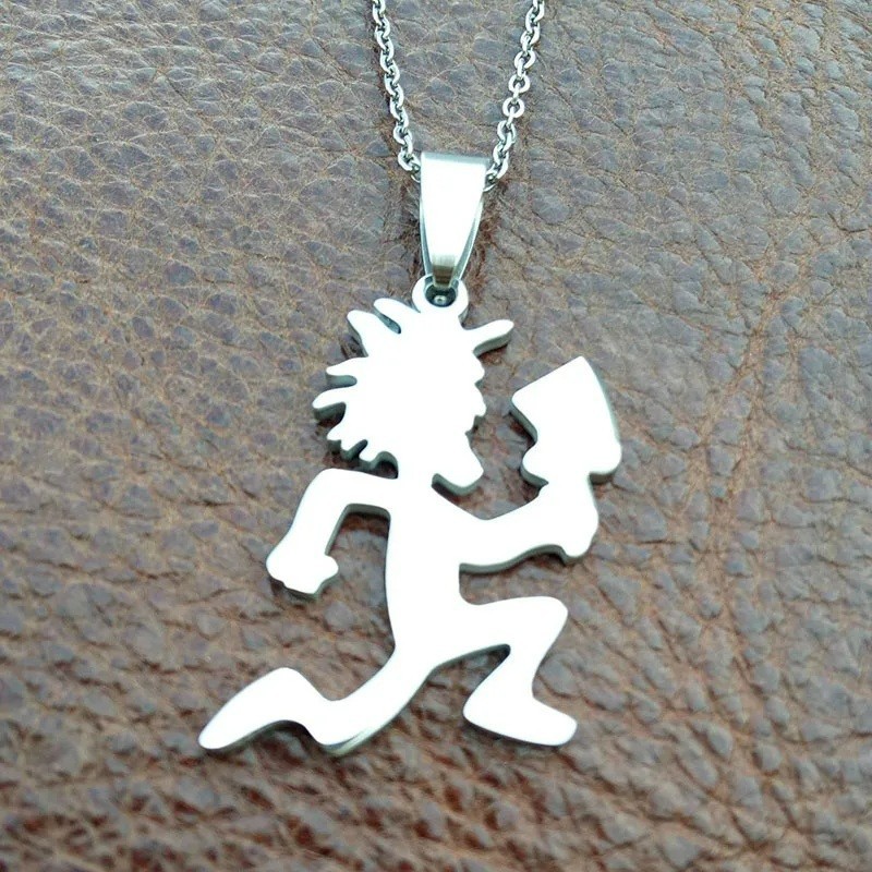 Juggalo Pendant & 55cm chain Stainless steel ICP necklace Insane Clown Posse