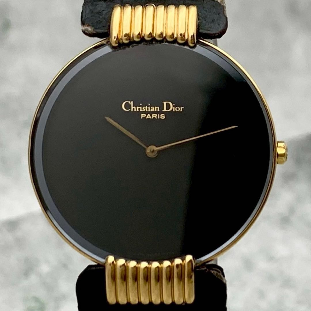 Dior Bagheera Black Moon 47.153.3 Gold Quartz Watch Japan 0715607