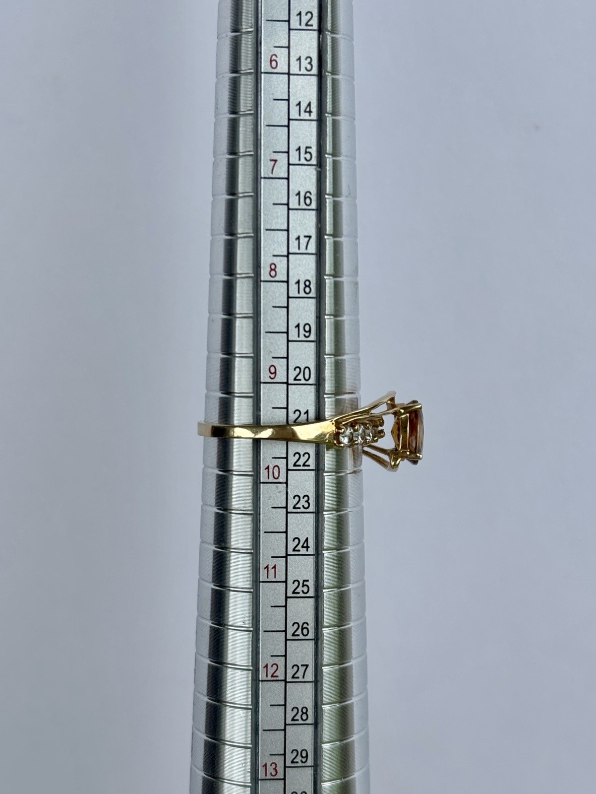 Beautiful Citrine & Diamond Ring in 10k Solid Gold, Size 9.5, Signed ISG