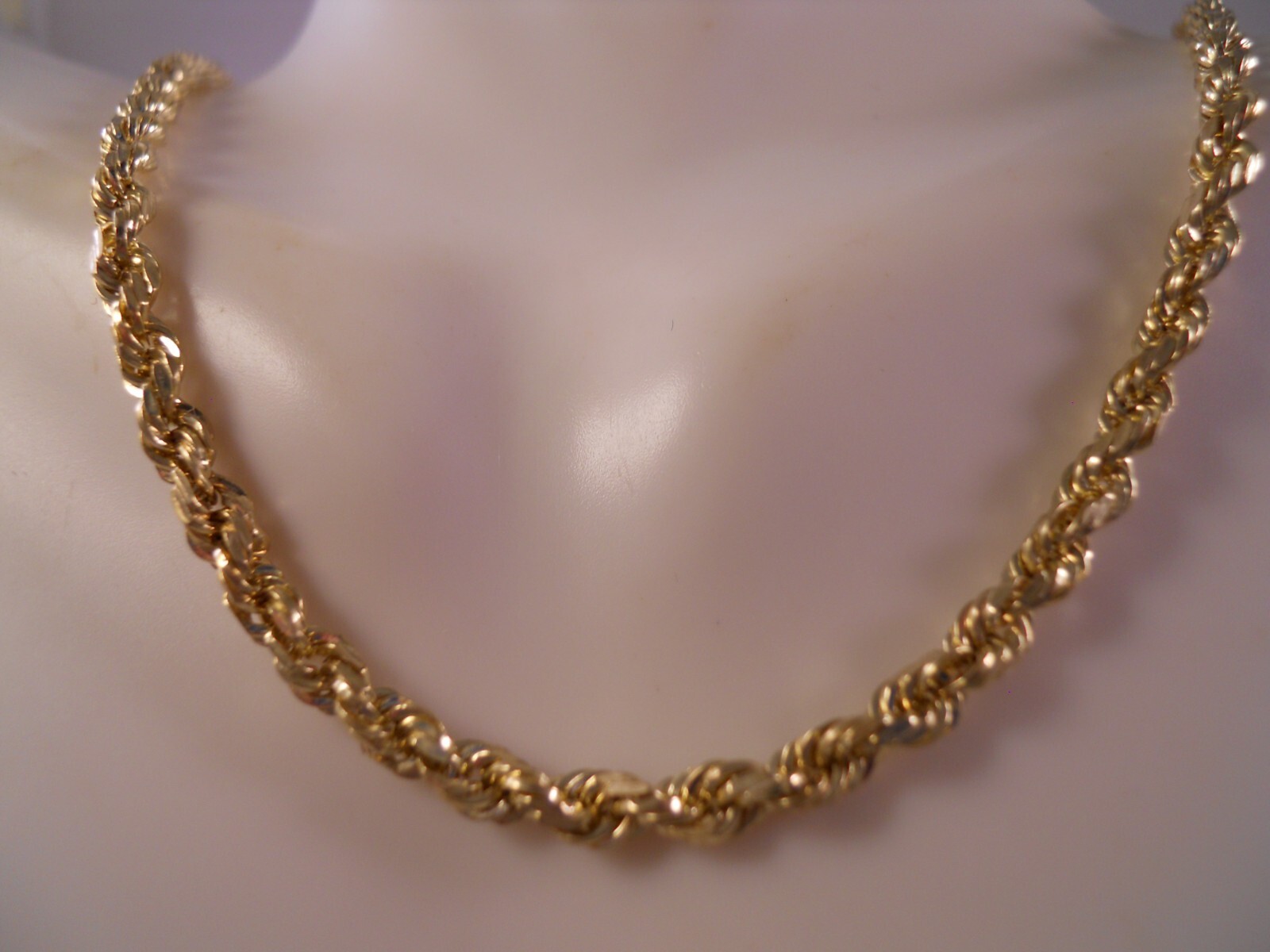 DESIGNER BBB 10K YELLOW GOLD ROPE CHAIN LINK NECKLACE 20″ 3MM 7.00G GRAMS