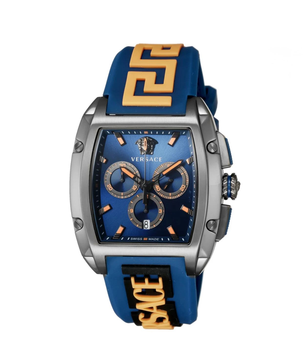 Versace Mens Versace Dominus IP Gunmetal 49mm Strap Fashion Watch