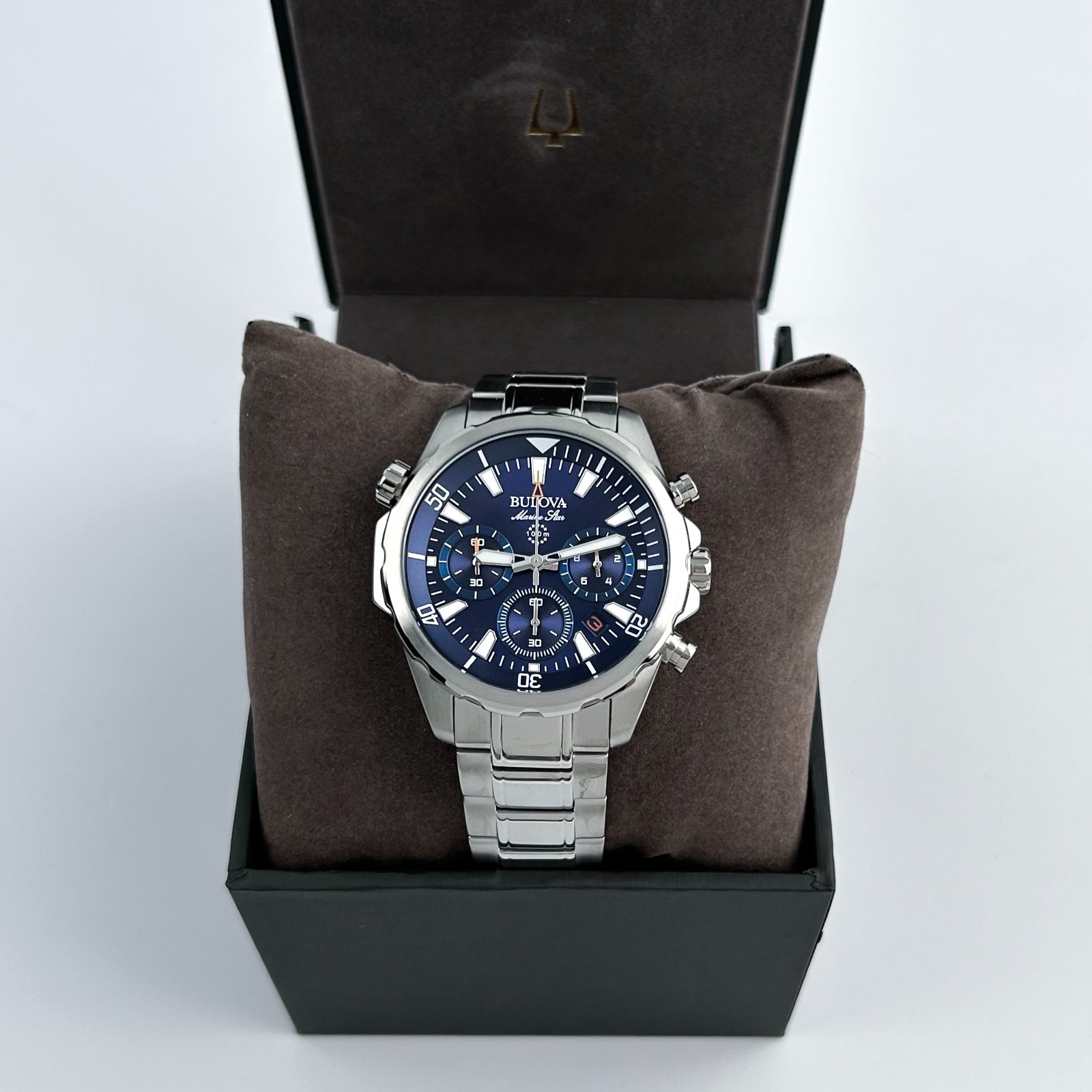 Bulova Classic Marine Star Blue Dial Chronograph 96B256 Men’s Quartz Watch
