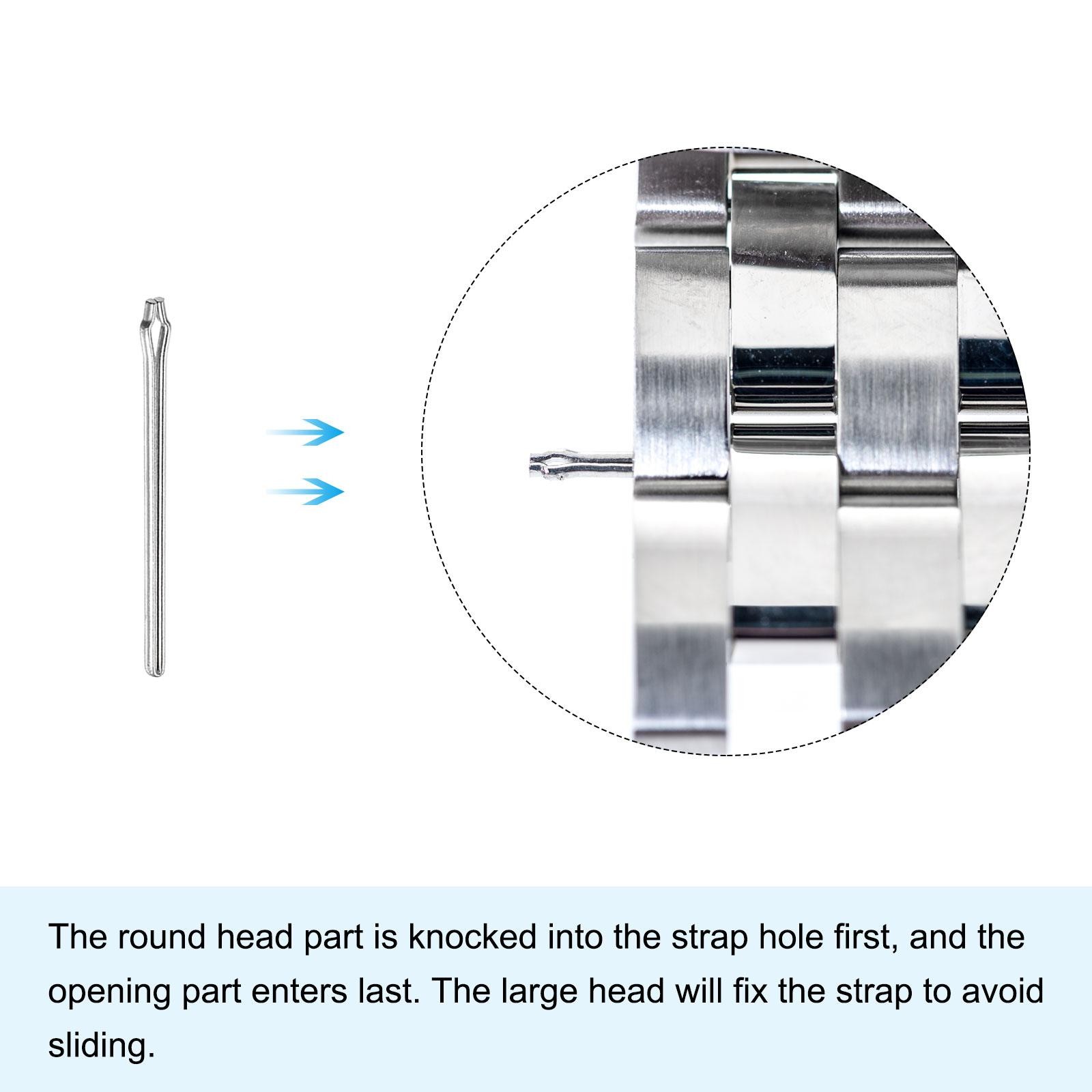 15Pcs 20mm Watch Band Link Cotter Pin Stainless Steel 0.9mm Dia Silver
