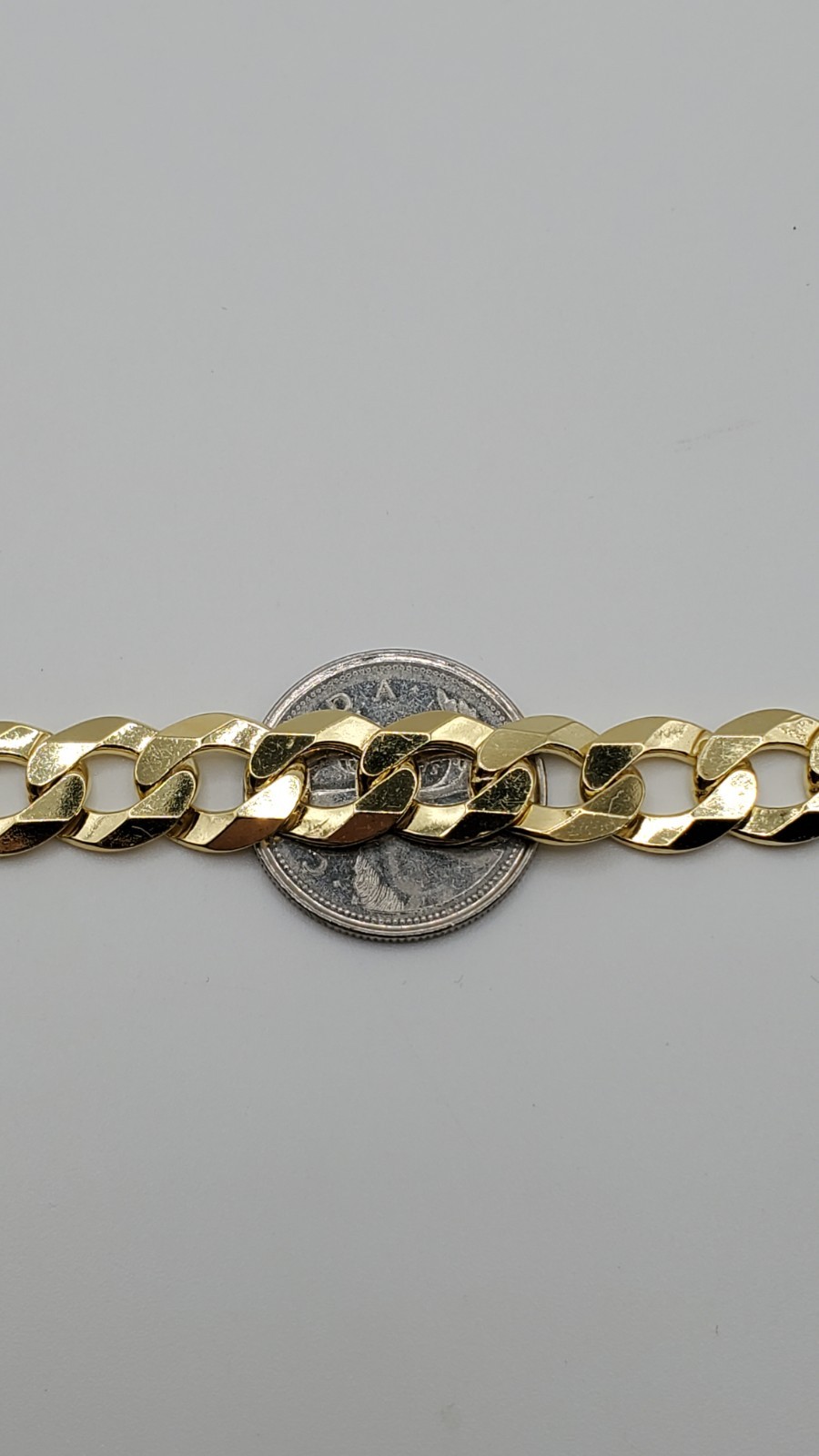 14K Gold Vermeil 925 Sterling Silver Open Curb Chain 10.9mm 24″ Men Italy, NEW