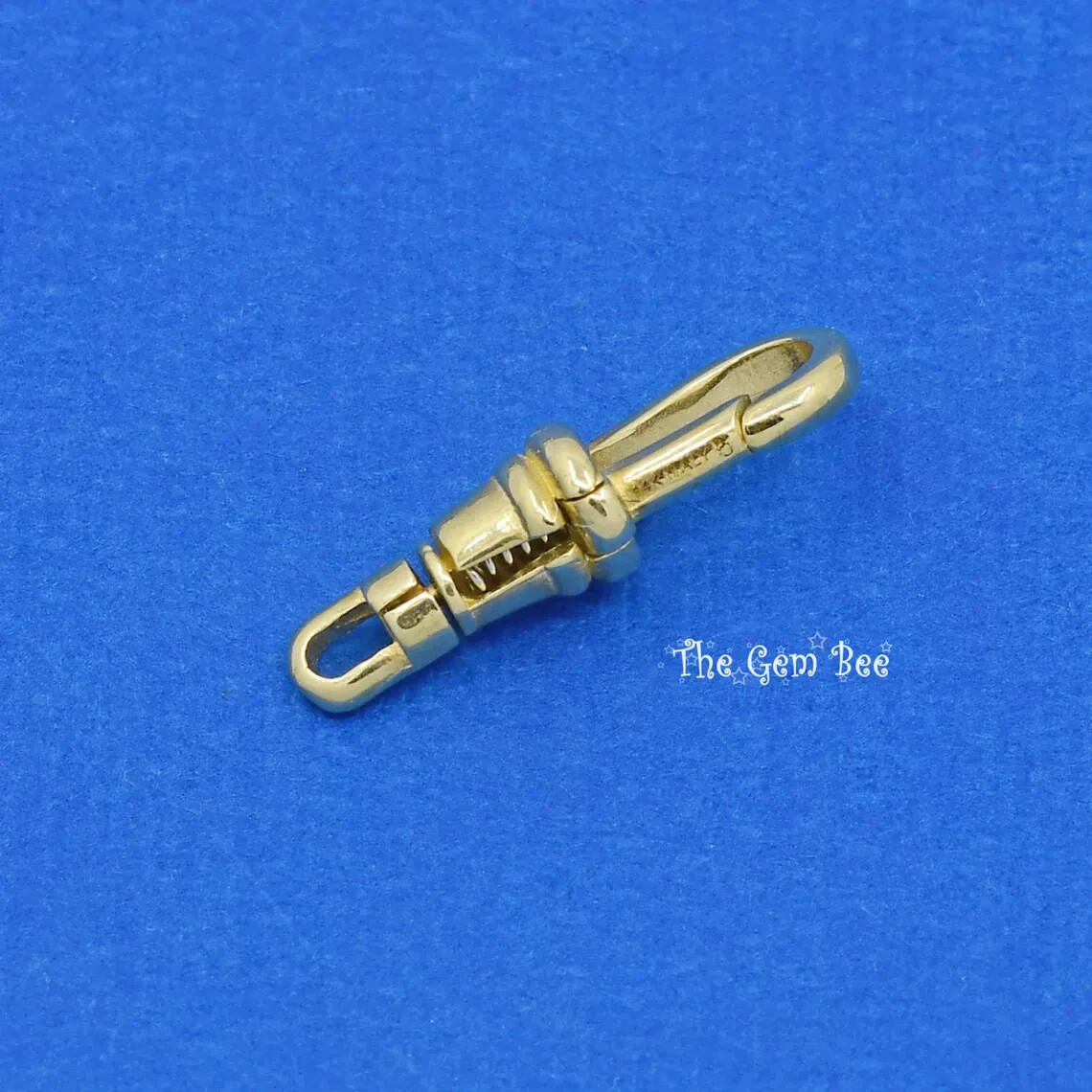 6.5×19.5mm 14k Yellow Gold Swivel Lock Dog Clip Chain Hook Charm Lobster Clasp