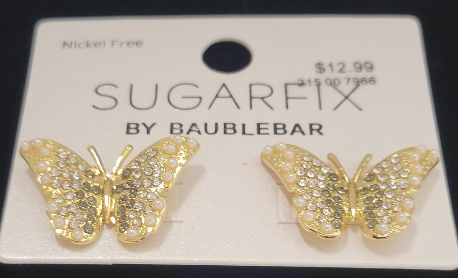 Sugar Fix By Baublebar Butterfly Earrings Post Back Nickel Free Gold Tone NEW