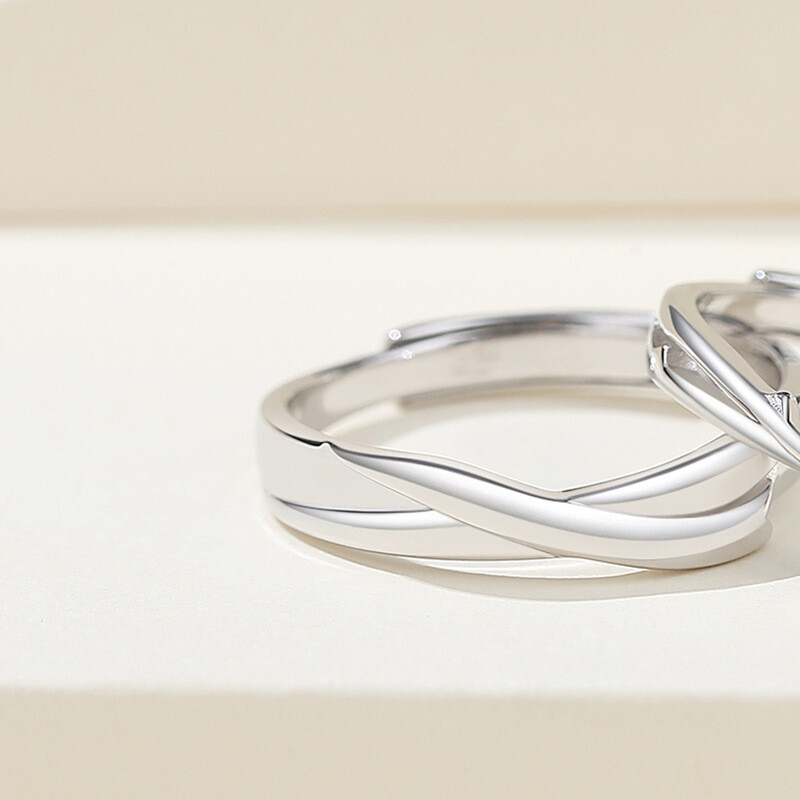 Little Prince Rose Flower Couple Ring in 925 Sterling Silver
