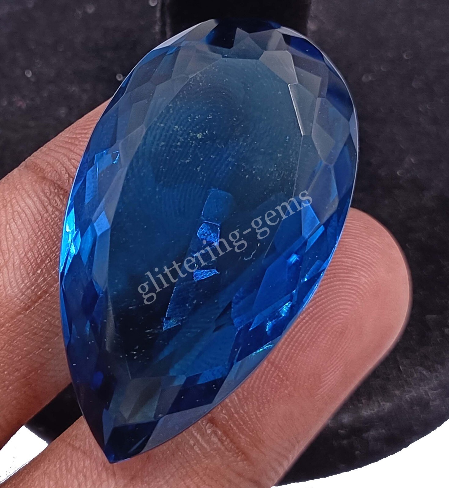 Natural Blue Sapphire 77 CT CERTIFED Loose Gemstone Pear Transparent Gems 5AAJ