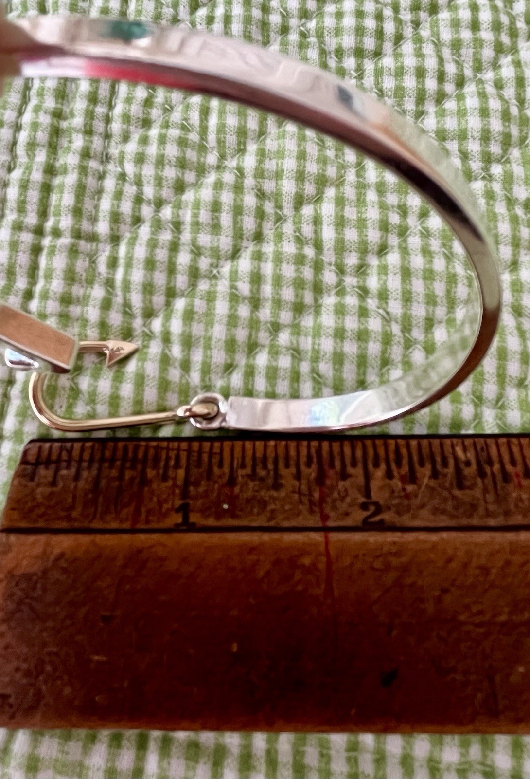 Cape Cod Bracelet, Chatham Hook 14K Gold & Sterling Silver Fish Hook Bangle 90’s