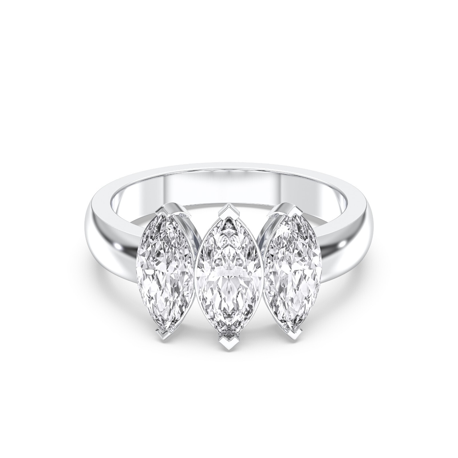 Certified Lab Grown Diamond Engagement Ring 2.25 ct Marquise 14k Gold