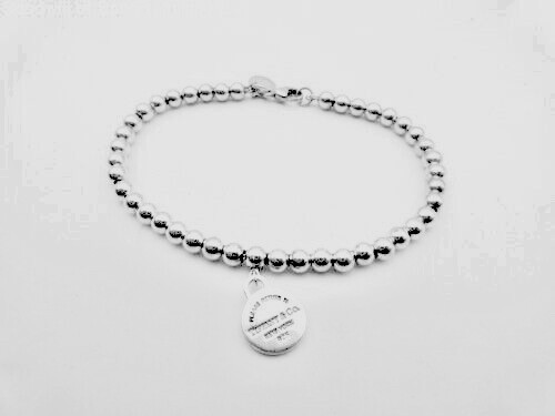 Tiffany & Co. Sterling Silver Return To Round Tag 6 1/2″ Bead Bracelet