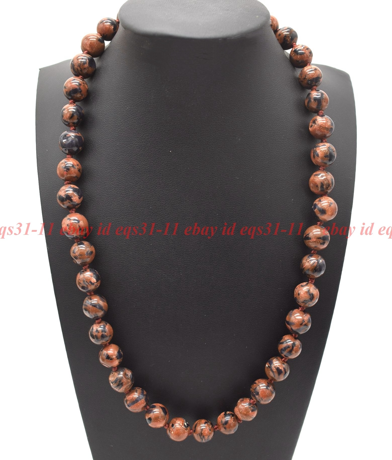 6/8/10mm Natural Blue Gold Sandstone Round Gemstone Necklace 16-48″ AAA