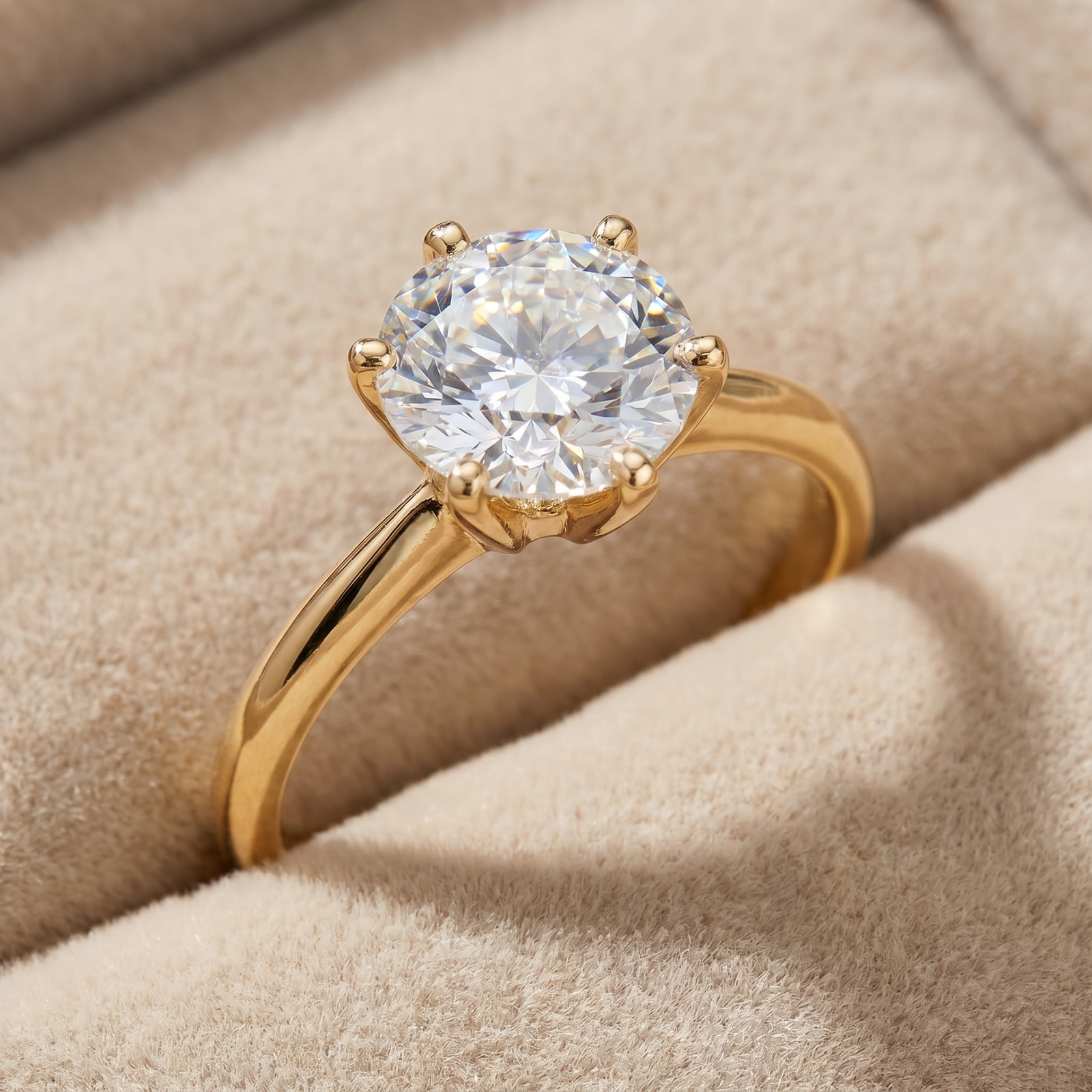 Certified 3Ct Diamond Solitaire 14k Gold Engagement Ring Lab Grown (GH,VS2-SI1)