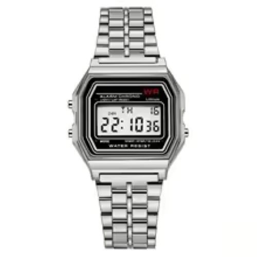 F-91W-1 Men’s Digital Silver Steel Watch Classic Alarm Light Waterproof