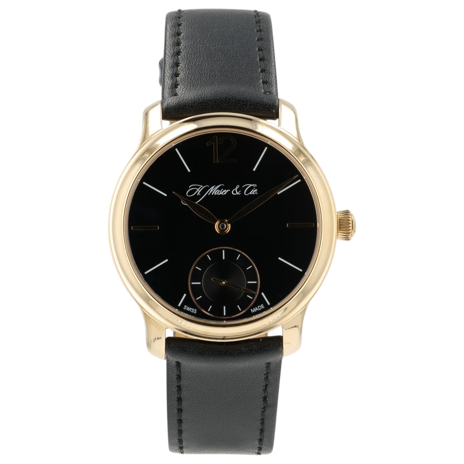 H. Moser Endeavour Black Dial 18k Rose Gold 39mm Manual Wind Mens Watch 321.503