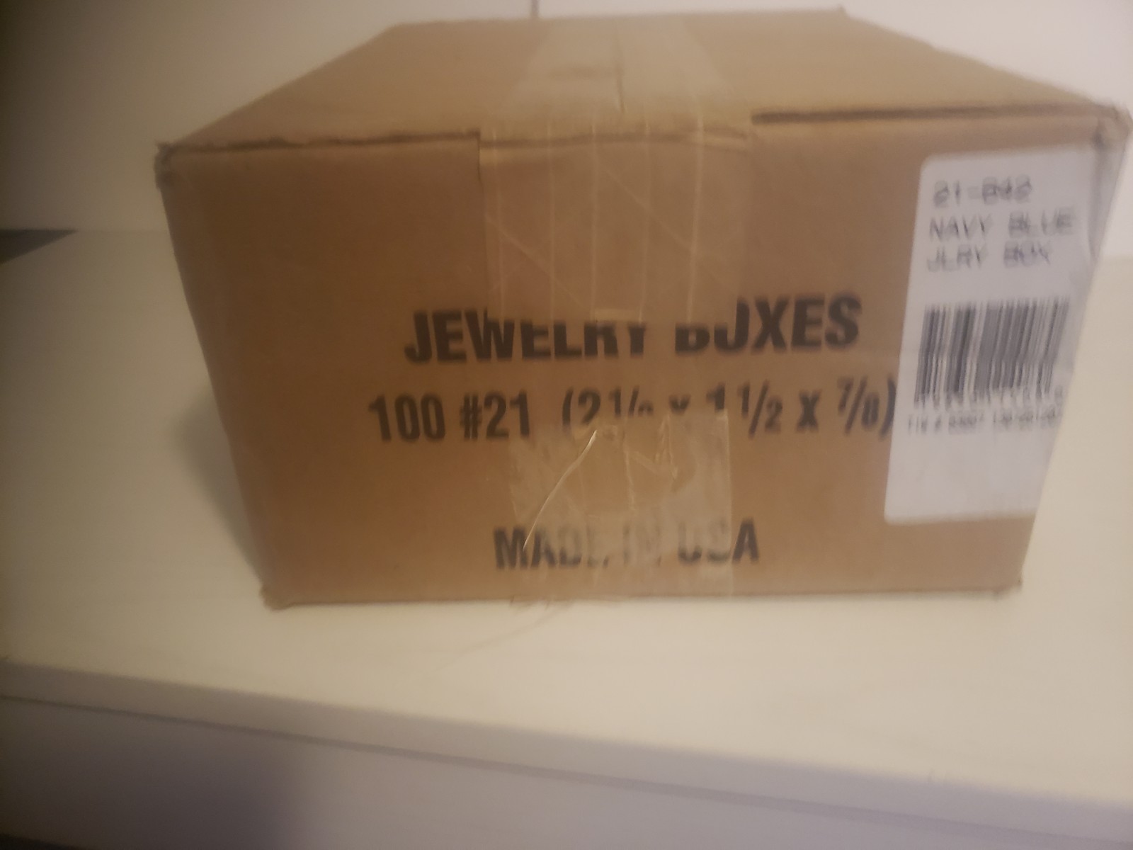97 Navy Blue Jewelry Boxes – 2 1/2 x 1 1/2 x 7/8 Cotton Filled USA Made,