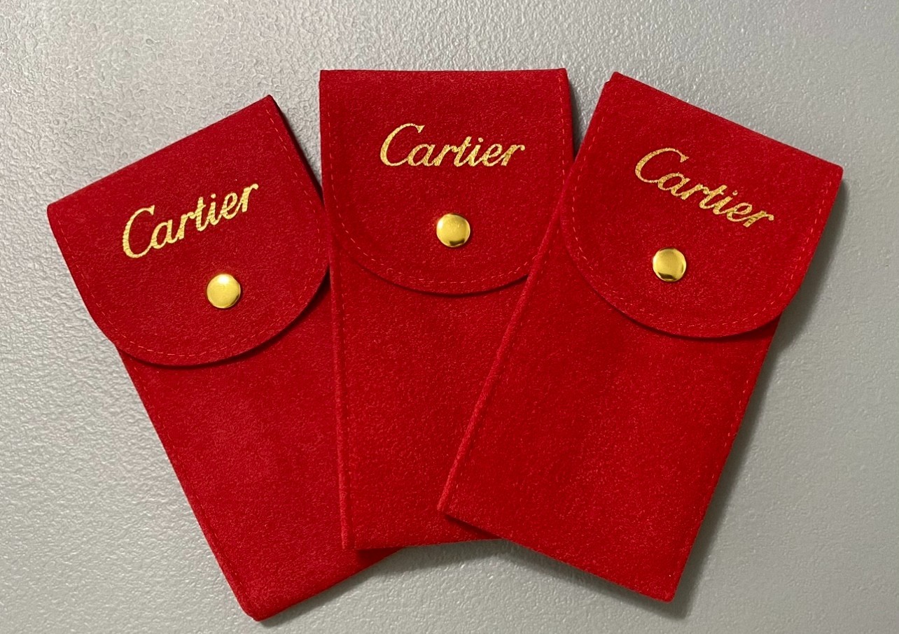 CARTIER RED POUCH/ TRAVEL POUCH/SERVICE POUCH WITH INSERT FAST SHIPPING USA