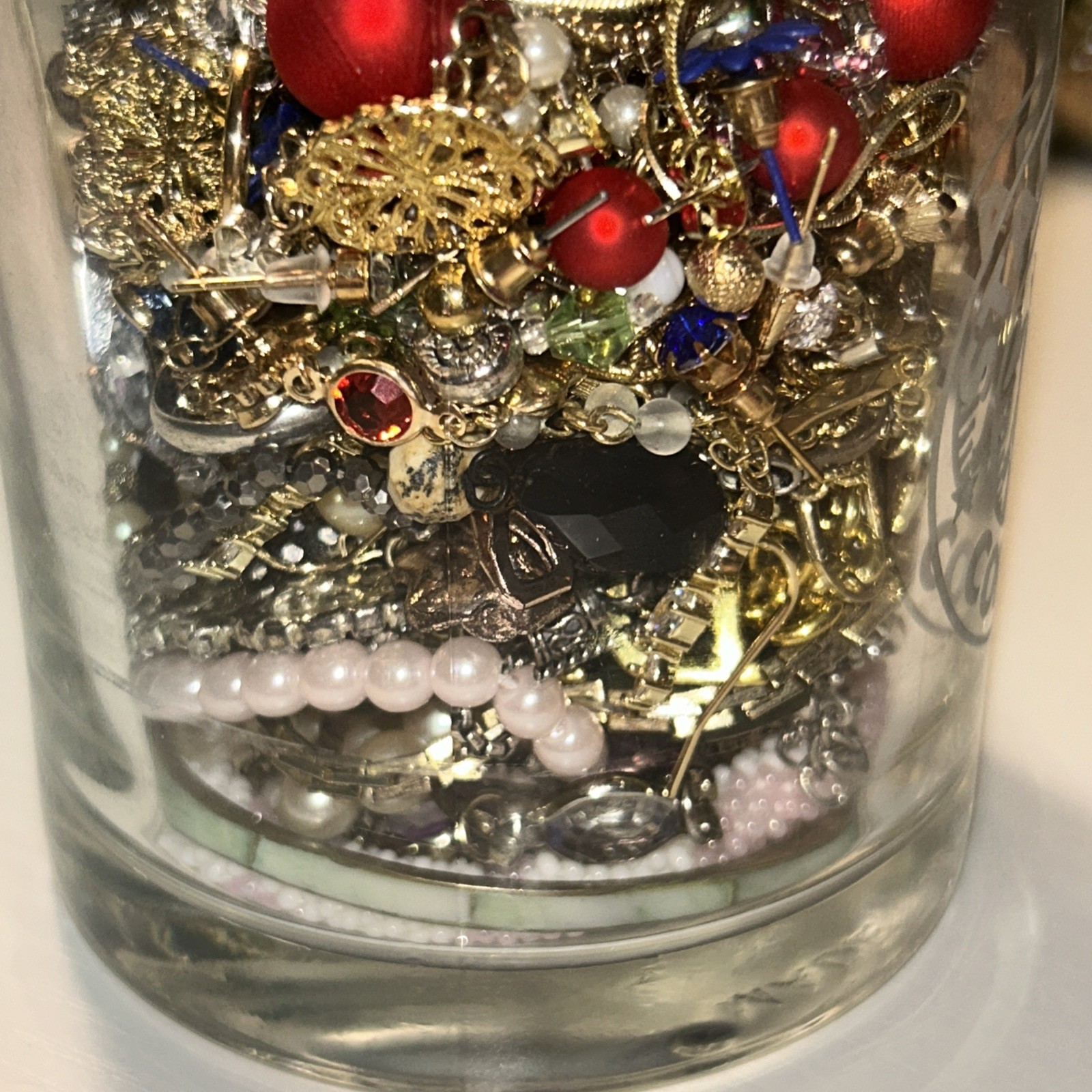 Curated All Dainty Mystery Jewelry In Vintage Starbucks Mug 3.75” All Wearable