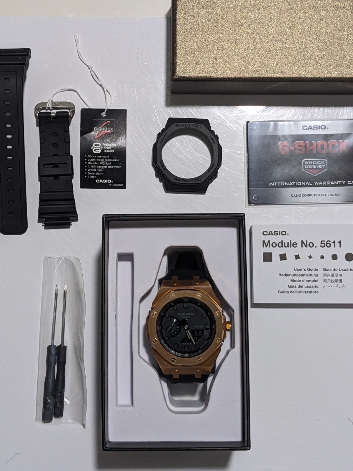 NEW Casio G-Shock GA2100 Casioak Mod Watch Bronze Stainless Steel Custom