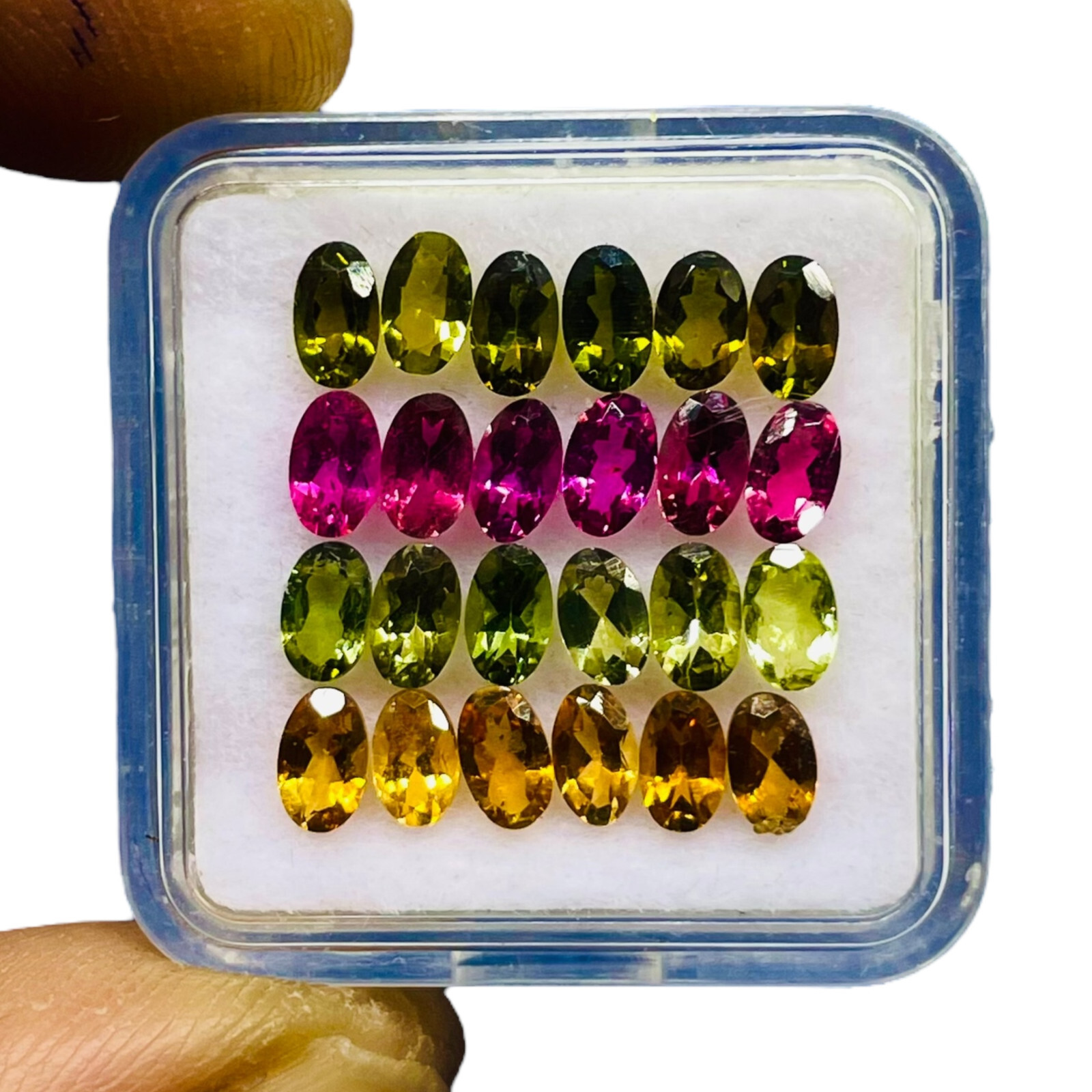 VVS 24 Pcs Natural Multi Tourmaline 5x3mm Oval Cut Loose Untreated Gemstones