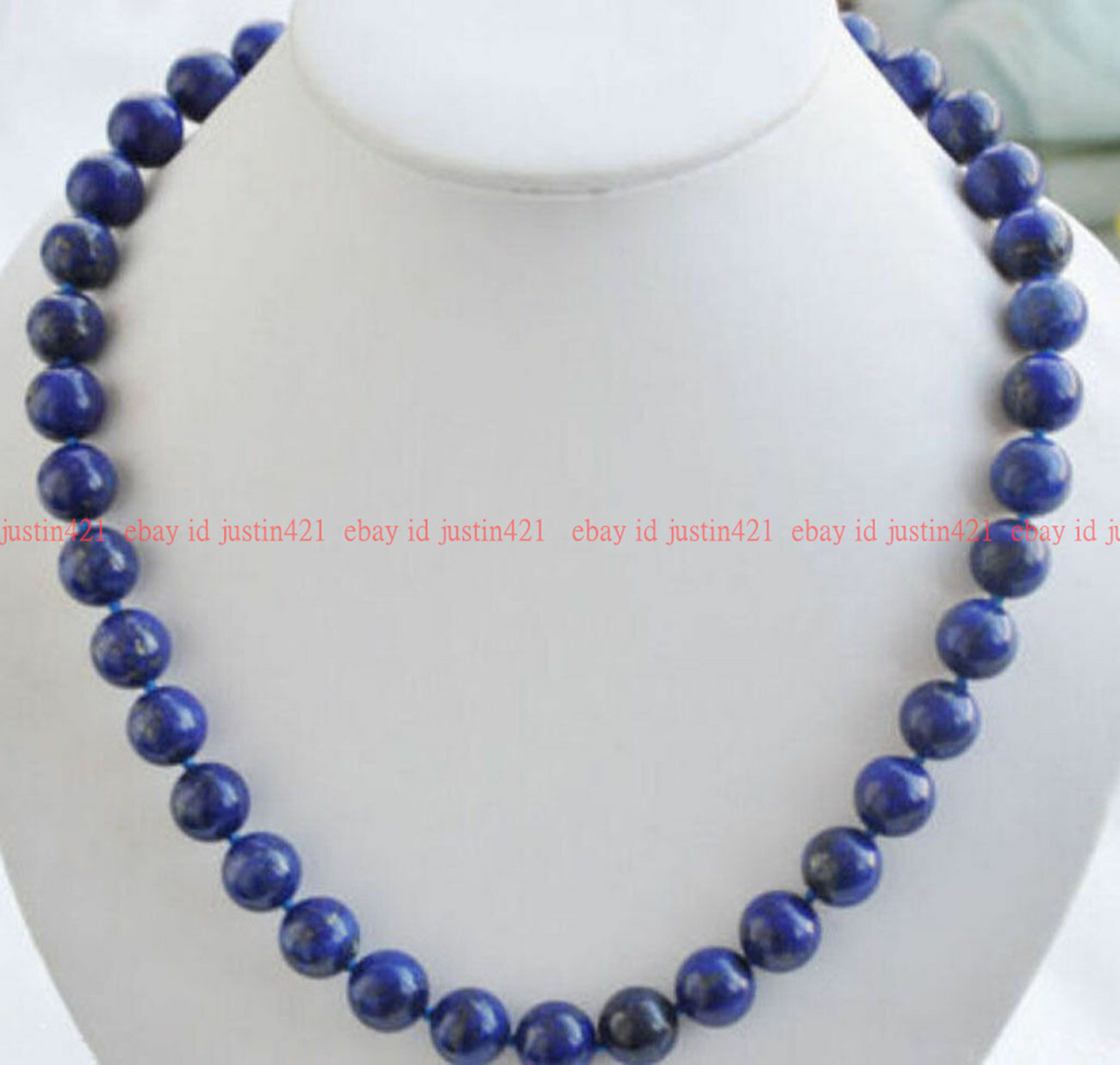 6/8/10/12mm Real Natural Round Blue Lapis Lazuli Gemstones Beads Necklace AAA