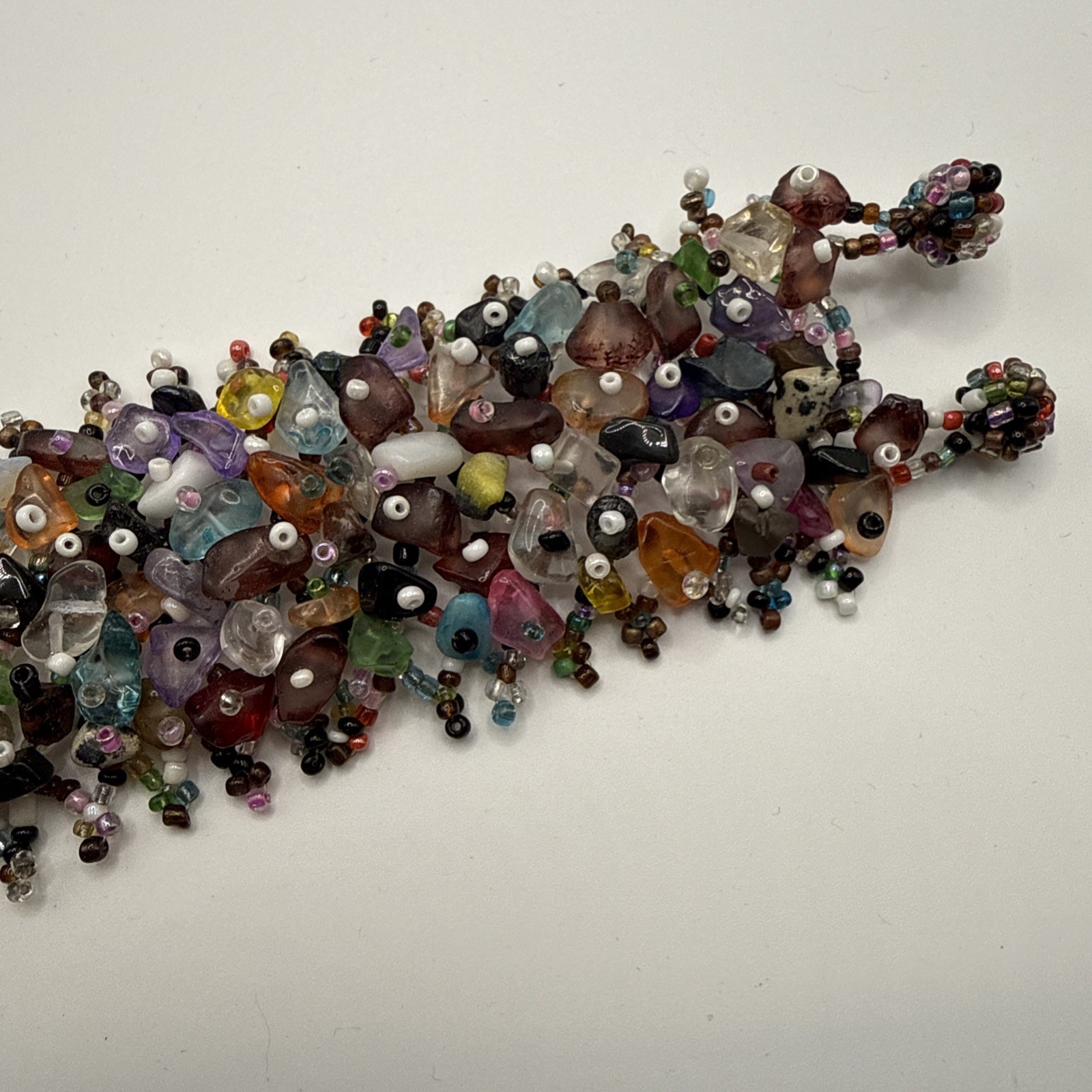 Colorful Boho Beaded Bracelet Wide Cuff Comfortable