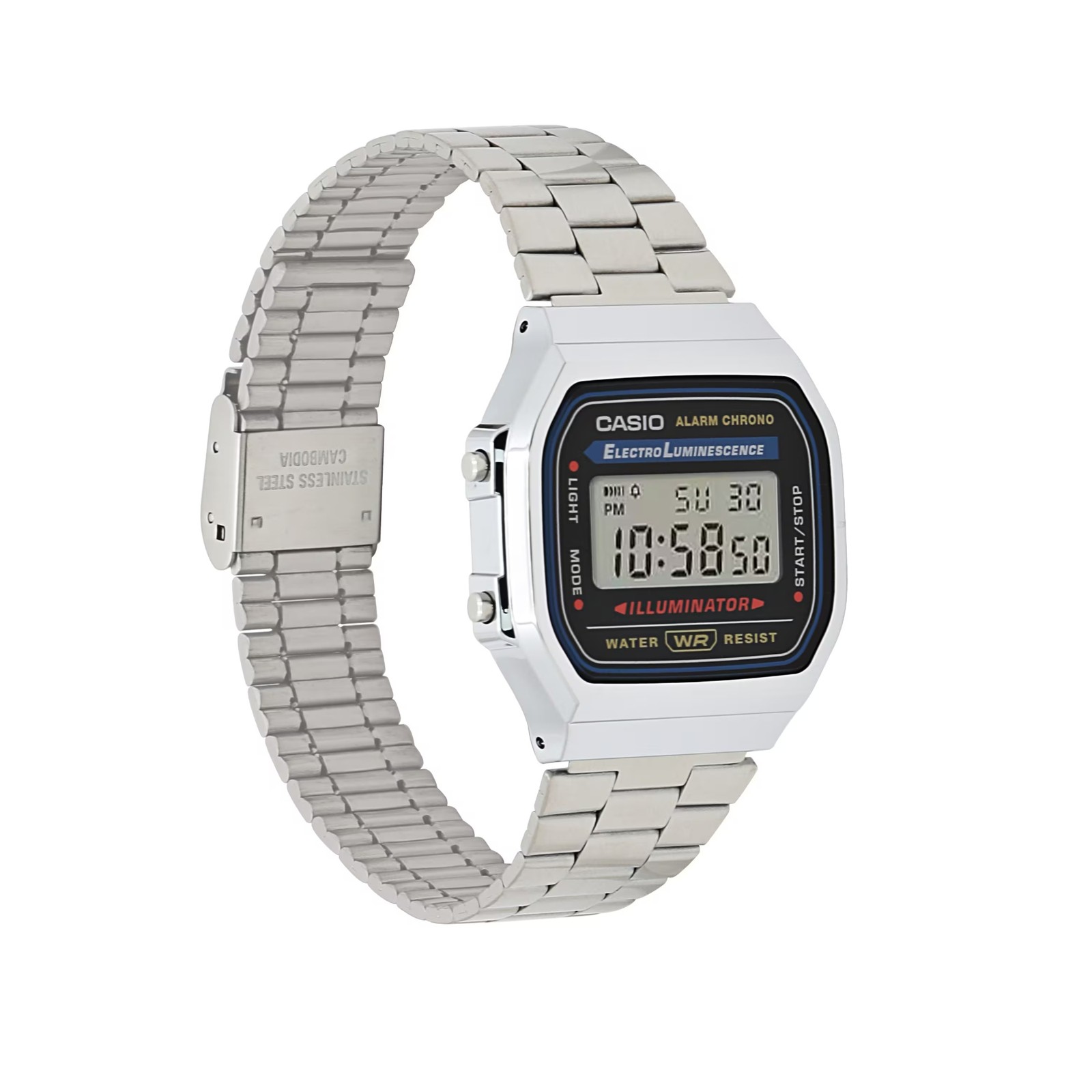 Casio Vintage Digital Stainless Steel Bracelet Watch Silver – A-168WA-1Q