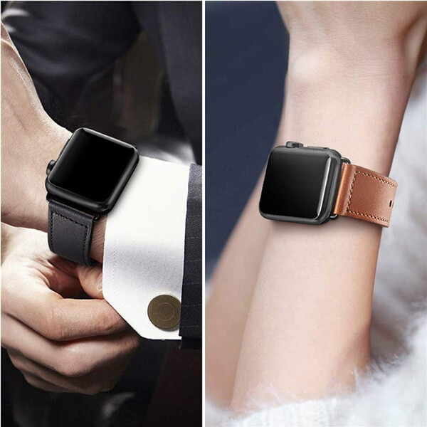 Leather Apple Watch Band Strap for Apple iWatch Series 9 8 7 6 5 4 3 41/45/49mm