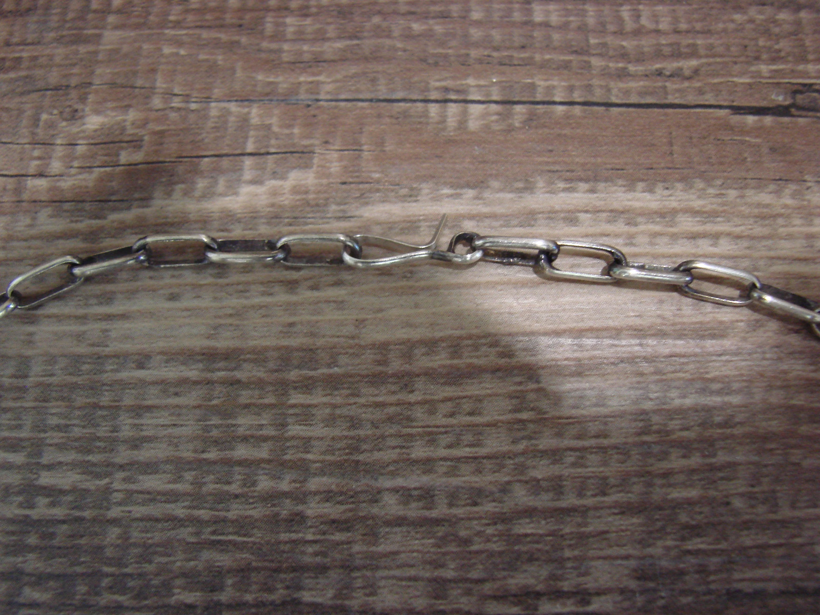 Native American Hand Made Sterling Silver 24″ Chain Link Necklace – Sally Shirle