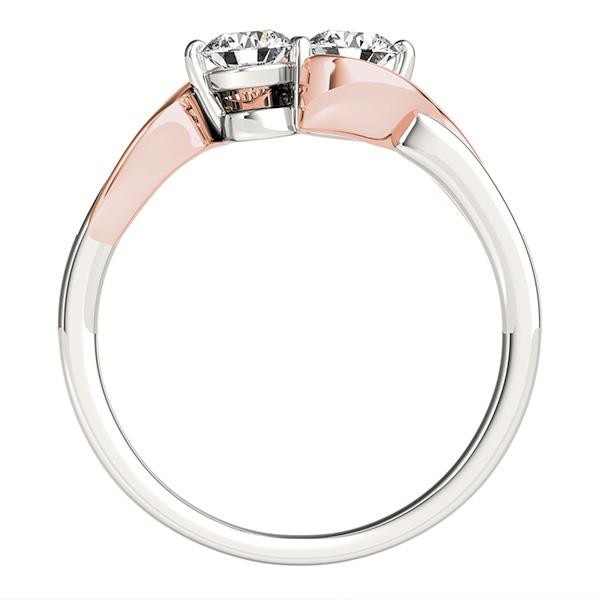 VS F 1.15Ct Lab Grown Diamond Forever Us 2-Stone Bypass Engagement Ring 14K Gold