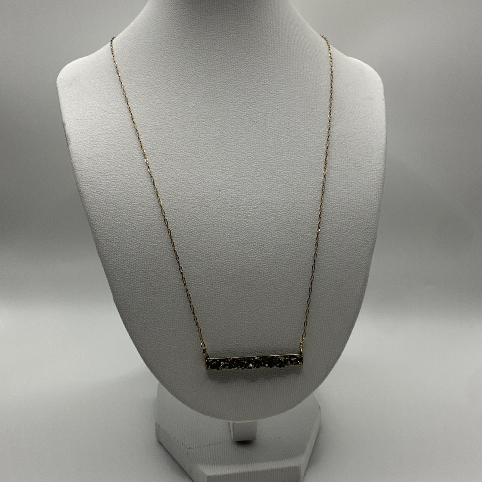 14K Gold Filled Nugget Bar Necklace 21 inches