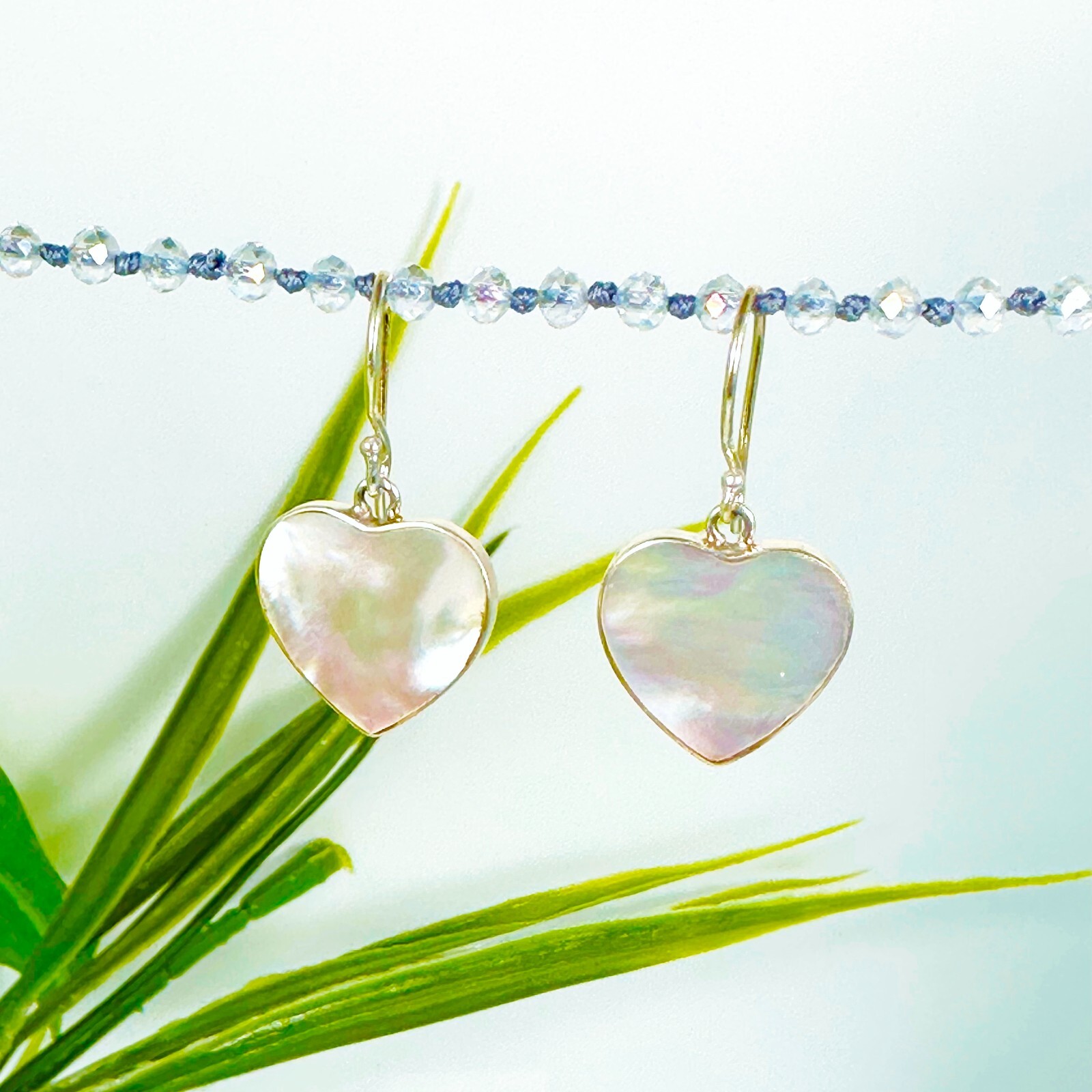 Heart Mother of Pearl Shell 925 Sterling Silver Handmade Earring NEW DESIGN!