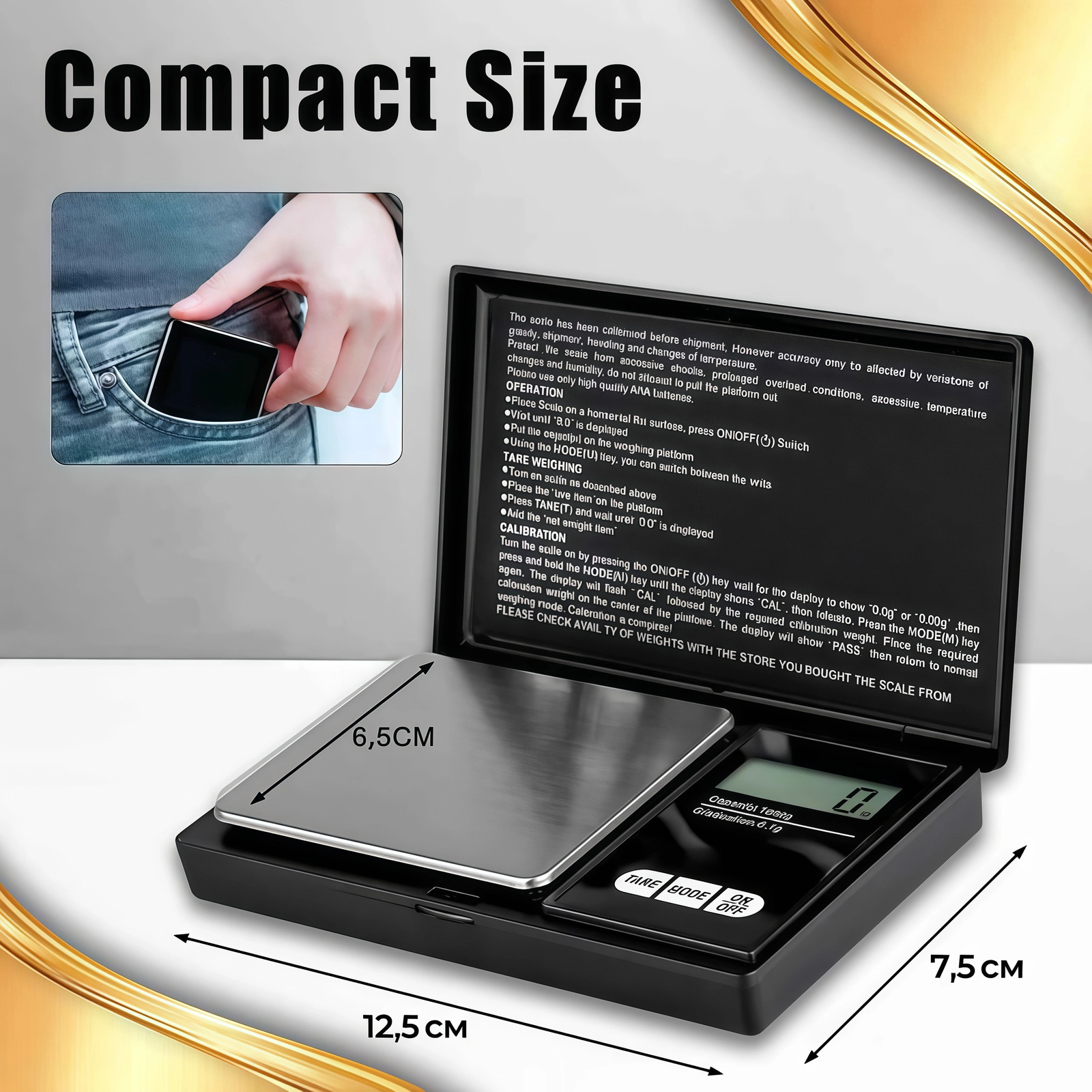 Digital Scale 1000g x 0.1g Jewelry Gold Silver Coin Gram Pocket Size Herb Grain